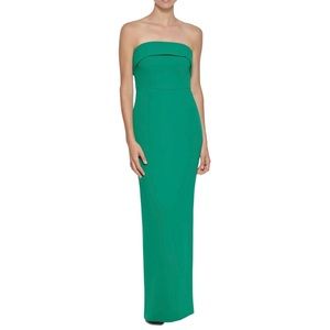Calvin Klein Strapless Fold-Over Gown